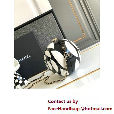 chanel Plexi  &  Gold-Tone Metal Black  &  White Sphere Minaudiere AS4505 2023